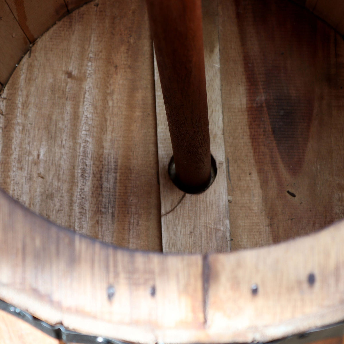 Beer Barrel Stool & Parasol Stand – Natural Wood 38 x 32 cm