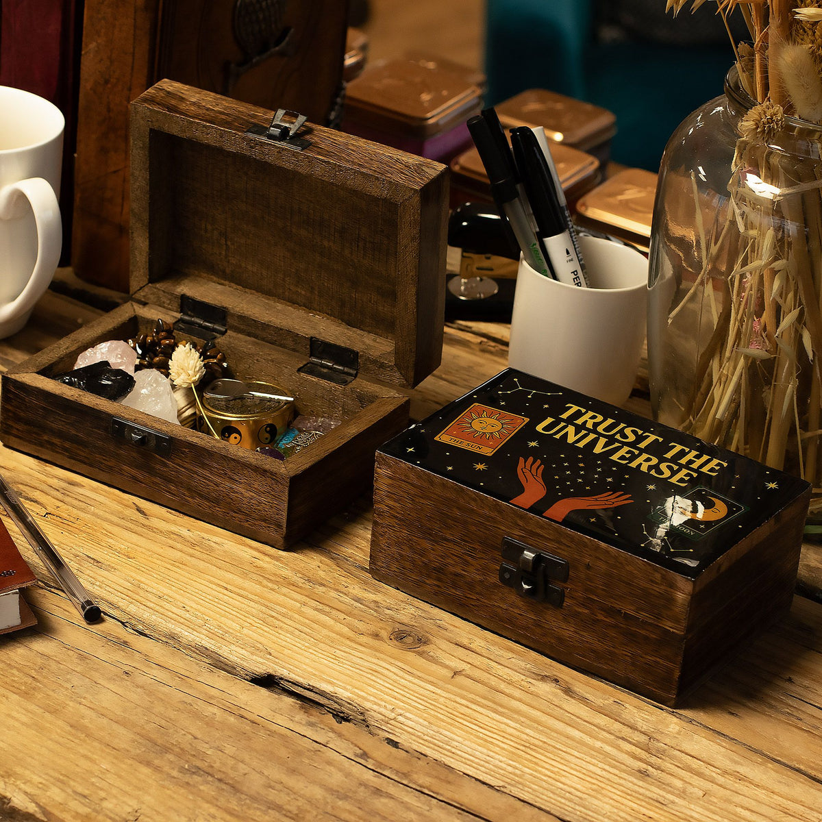 Medium Enamelled Box - Trust the Universe