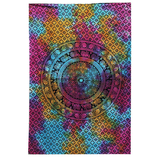 Double Cotton Bedspread + Wall Hanging - Mandala Elephant