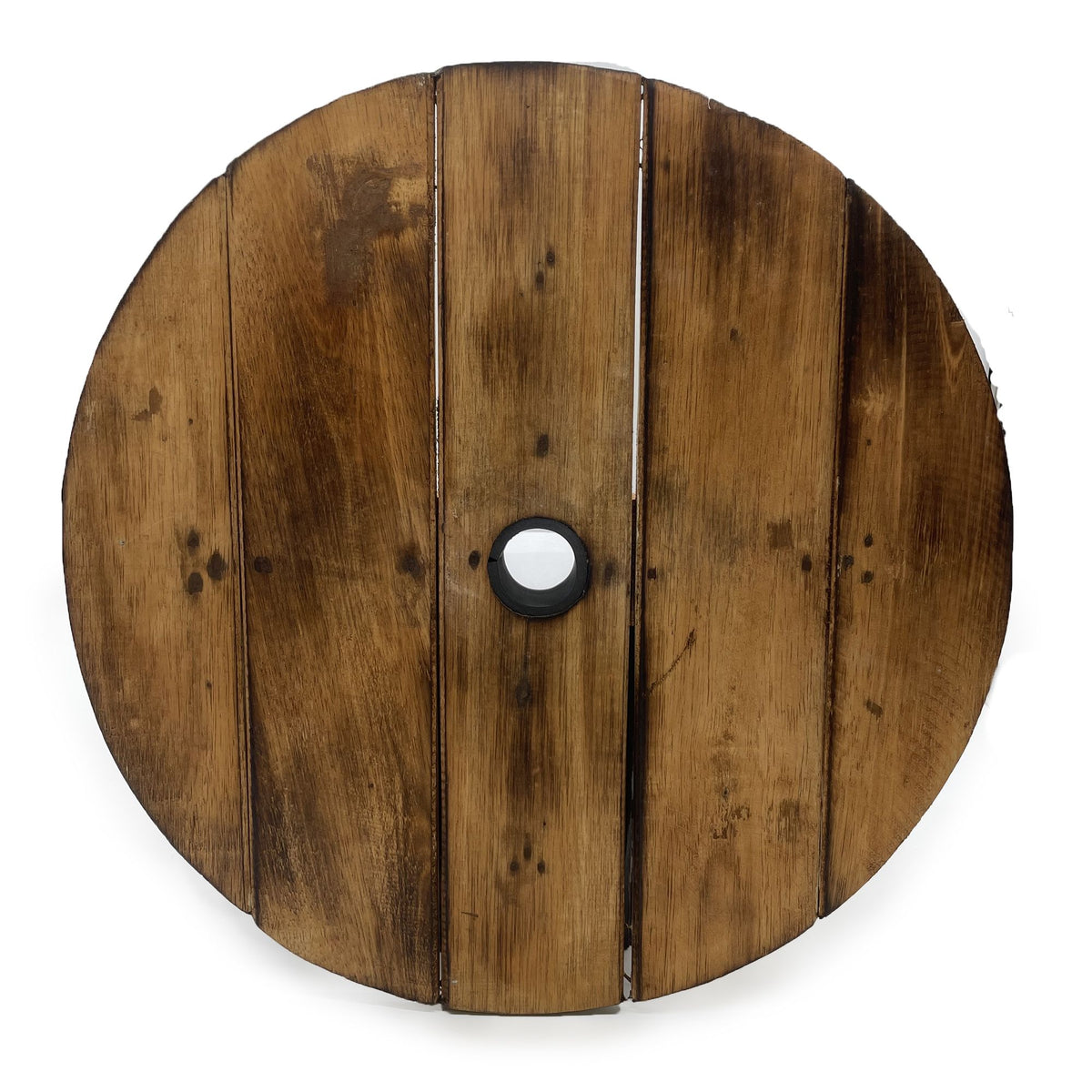 Beer Barrel Table & Parasol Stand – Natural Wood 60 x 48.5 cm
