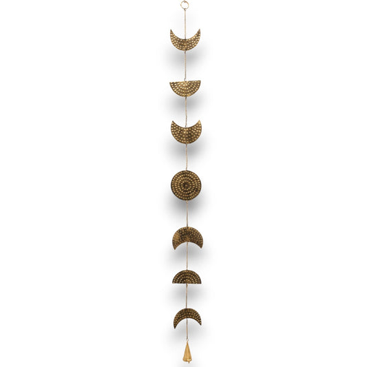 Indian Chimes - Brass Moon Phases Drop with Bell 1m