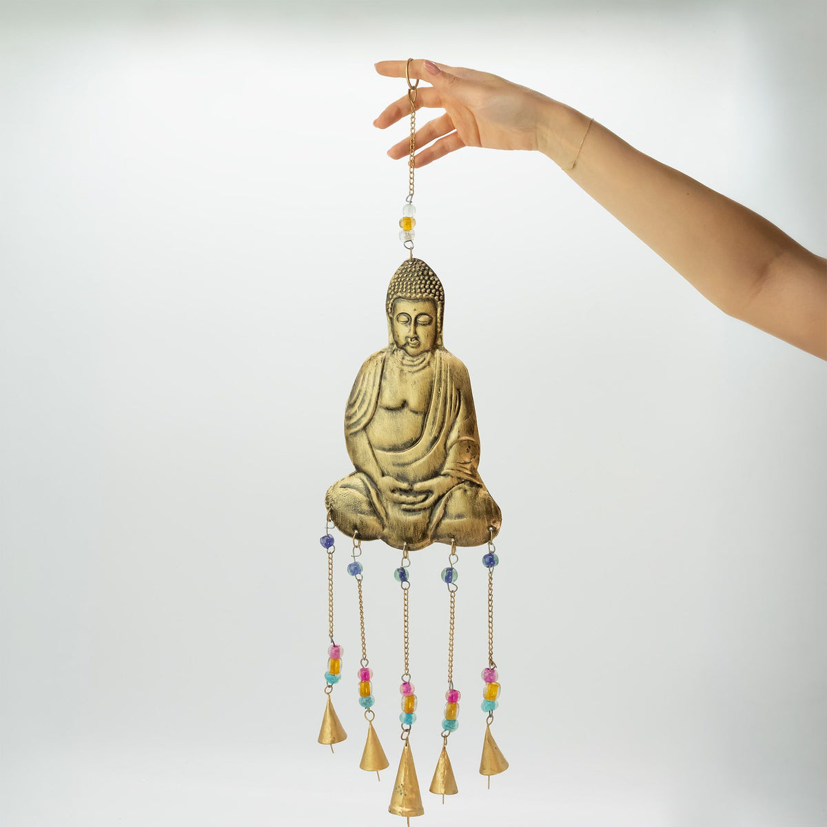 Indian Chimes - Lrg Buddha 5 Bell Chimes