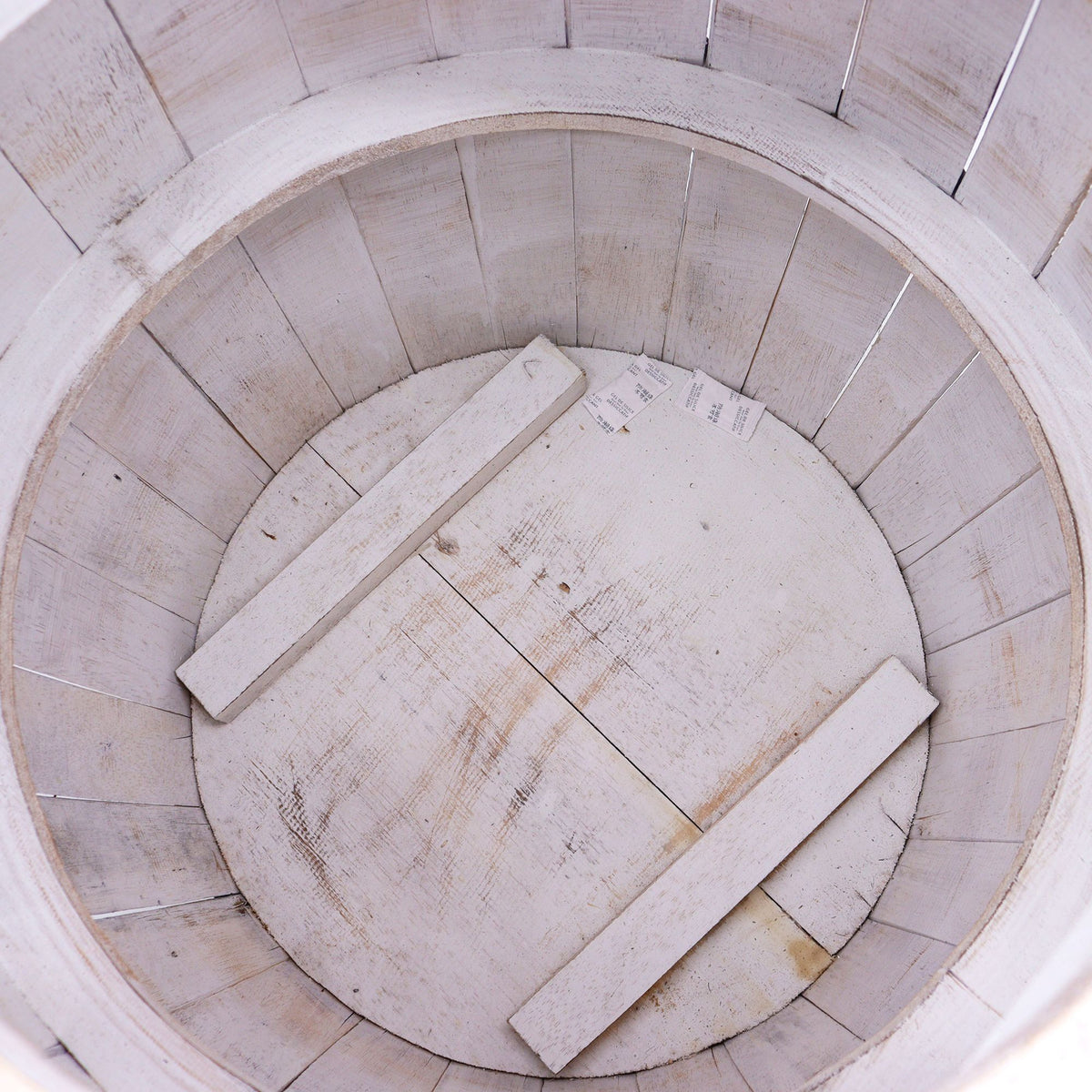 Beer Barrel Table – Whitewash Wood 60 x 48.5 cm