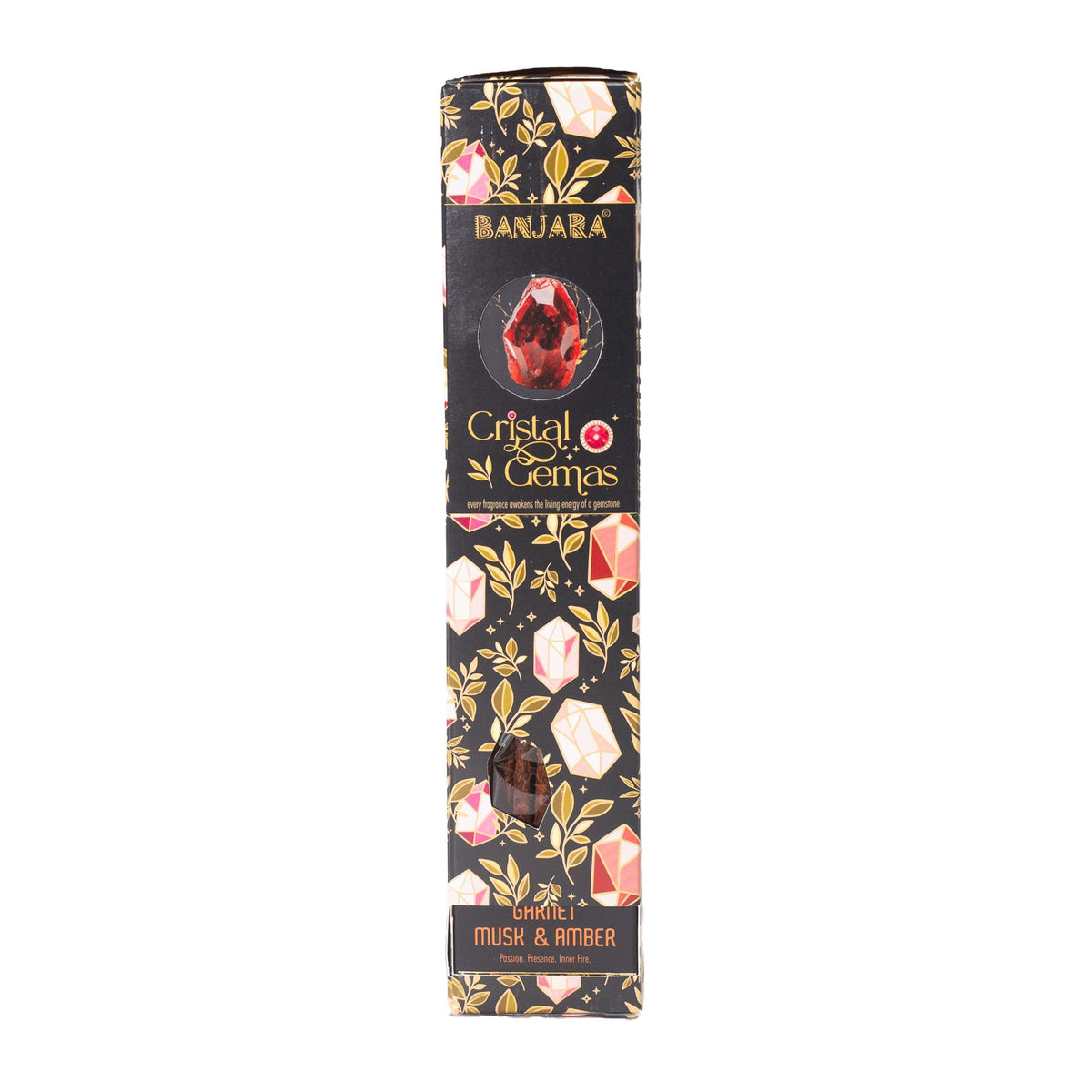 Banjara Cristal Gemas Incense Sticks - Garnet Musk & Amber