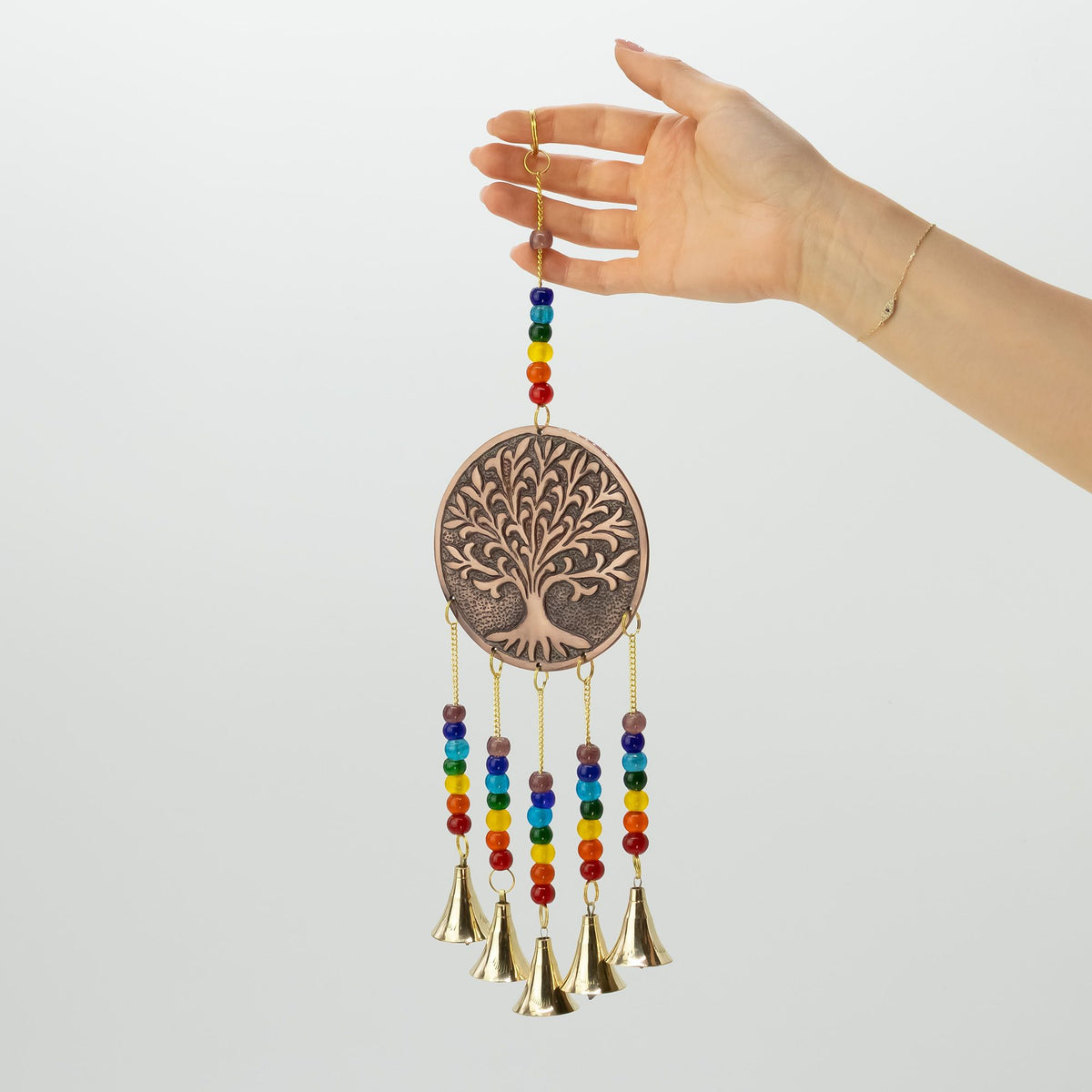 Indian Chimes - Med Tree of Life - Chakra Beads 5 Bells