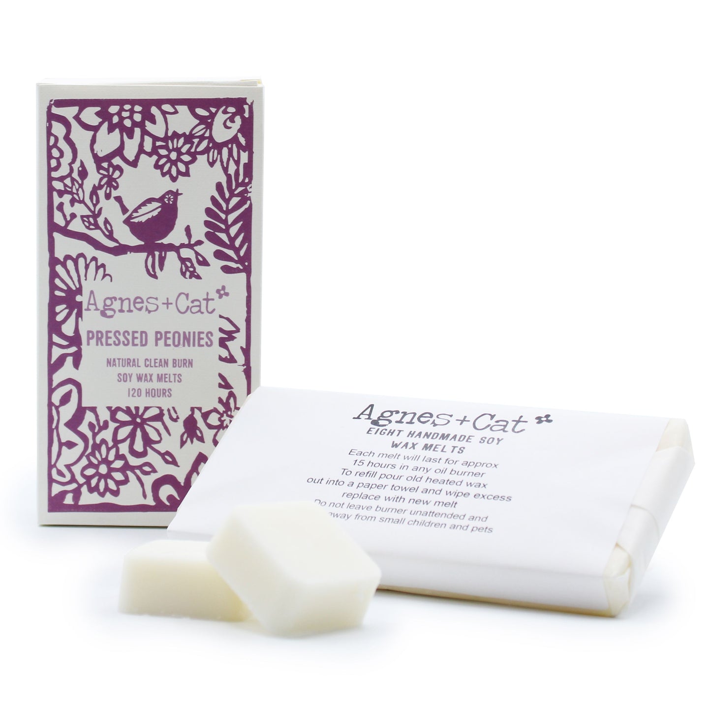 Agnes + Cat Box of 8 Wax Melts - Pressed Peonies