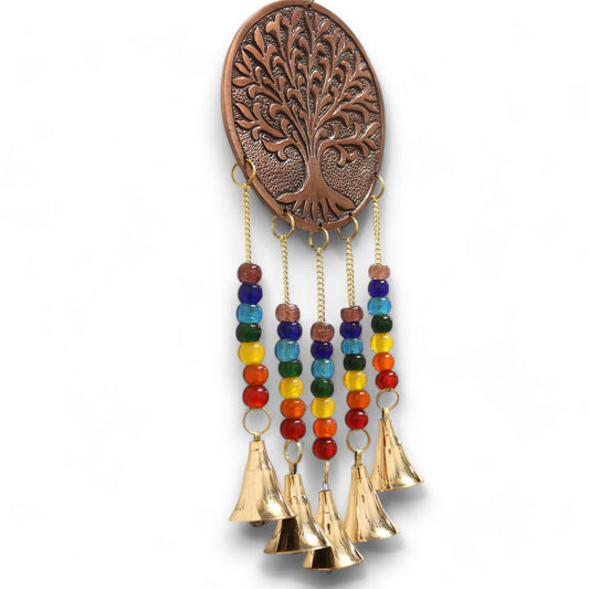 Indian Chimes - Med Tree of Life - Chakra Beads 5 Bells