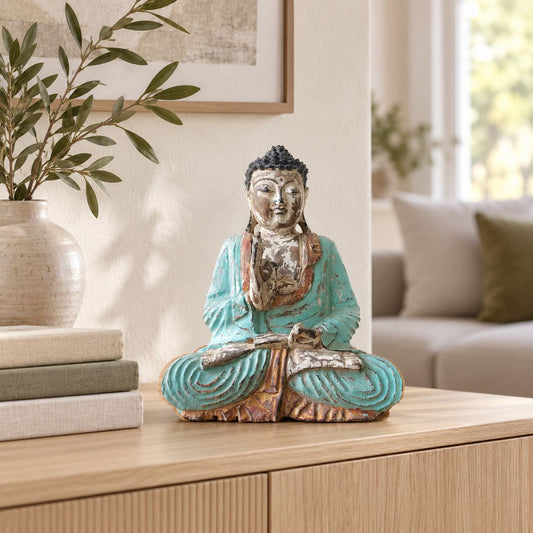 Vintage Mint Hand Carved Buddha Statue - 30cm - Teaching Transmission