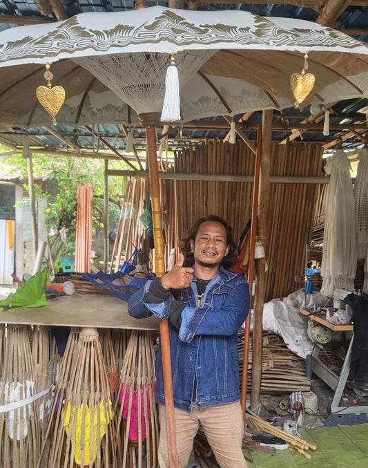 Bali Patio Parasol - Canvas - Natural Decor - 2m