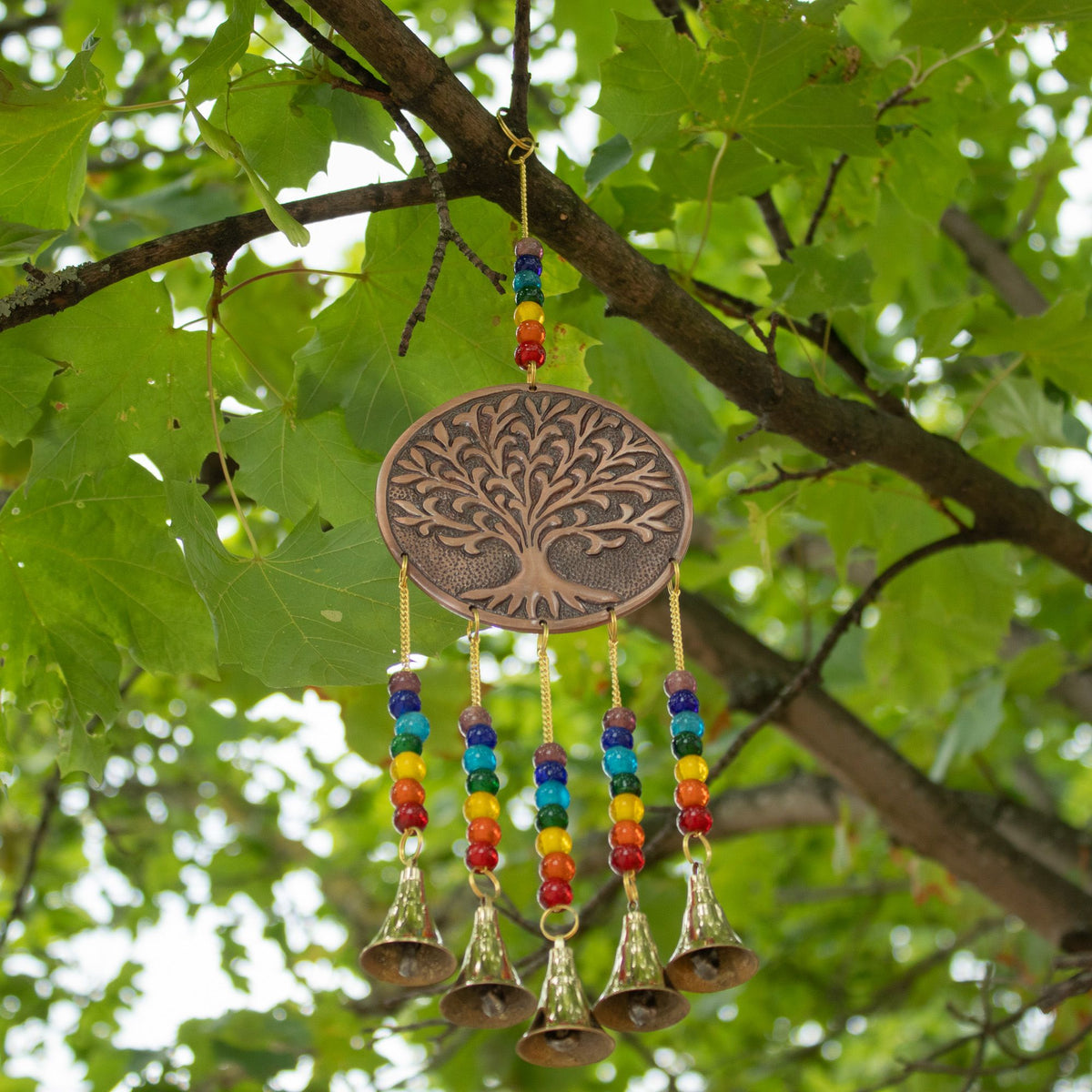 Indian Chimes - Med Tree of Life - Chakra Beads 5 Bells
